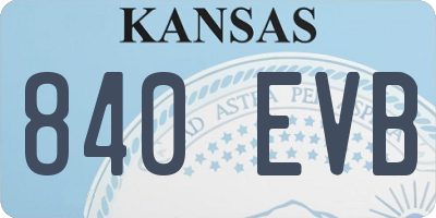 KS license plate 840EVB