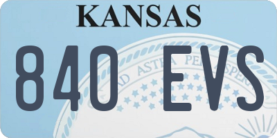 KS license plate 840EVS