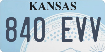KS license plate 840EVV