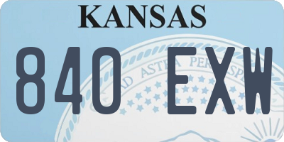 KS license plate 840EXW