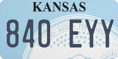 KS license plate 840EYY