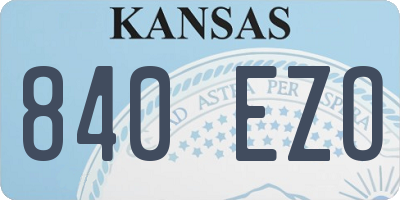 KS license plate 840EZO
