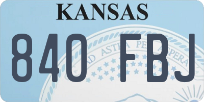 KS license plate 840FBJ