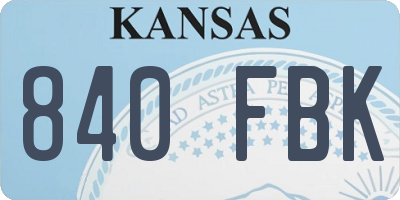 KS license plate 840FBK