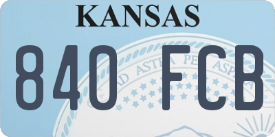 KS license plate 840FCB