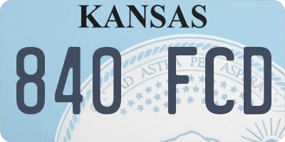 KS license plate 840FCD