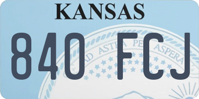 KS license plate 840FCJ