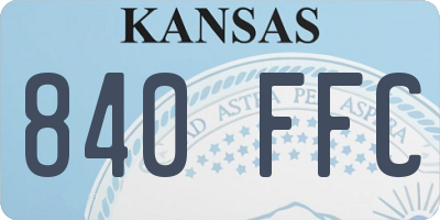 KS license plate 840FFC