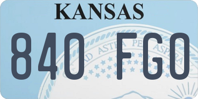 KS license plate 840FGO