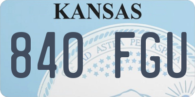KS license plate 840FGU