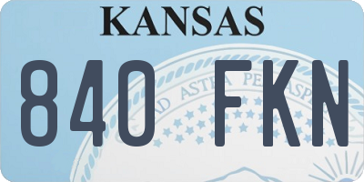 KS license plate 840FKN