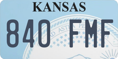 KS license plate 840FMF