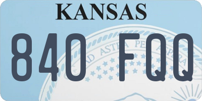 KS license plate 840FQQ