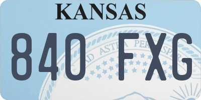 KS license plate 840FXG