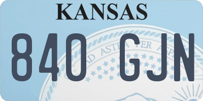 KS license plate 840GJN