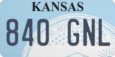 KS license plate 840GNL
