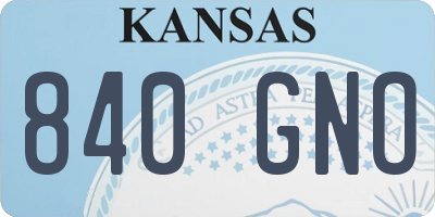 KS license plate 840GNO