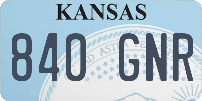 KS license plate 840GNR