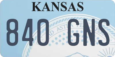 KS license plate 840GNS