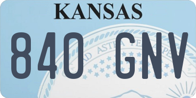 KS license plate 840GNV