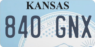 KS license plate 840GNX