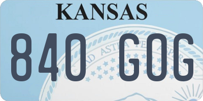 KS license plate 840GOG