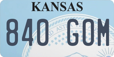 KS license plate 840GOM