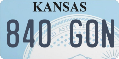 KS license plate 840GON