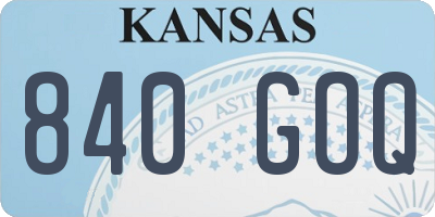 KS license plate 840GOQ