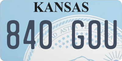KS license plate 840GOU