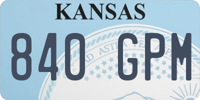KS license plate 840GPM