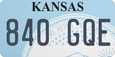 KS license plate 840GQE
