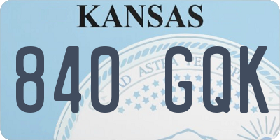 KS license plate 840GQK
