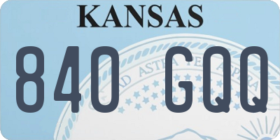 KS license plate 840GQQ