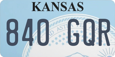 KS license plate 840GQR