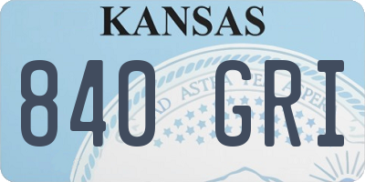 KS license plate 840GRI