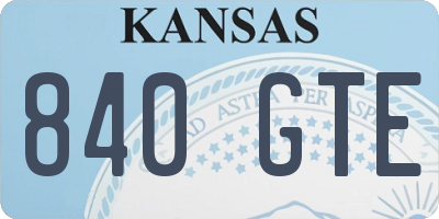 KS license plate 840GTE
