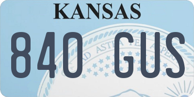 KS license plate 840GUS