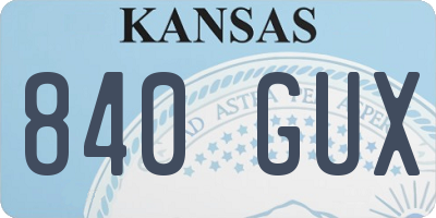 KS license plate 840GUX