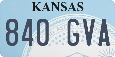 KS license plate 840GVA