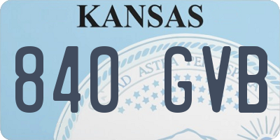 KS license plate 840GVB