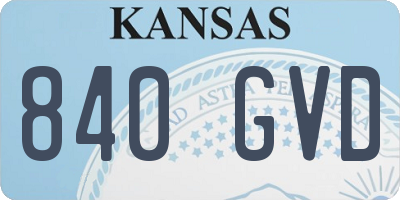 KS license plate 840GVD