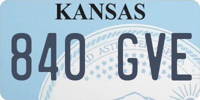 KS license plate 840GVE
