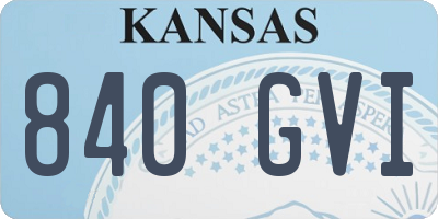 KS license plate 840GVI