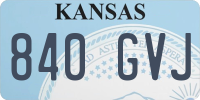 KS license plate 840GVJ