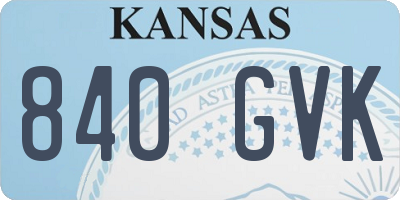 KS license plate 840GVK