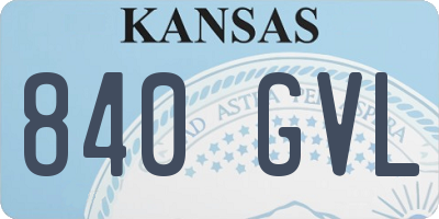 KS license plate 840GVL