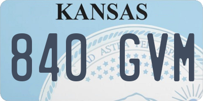 KS license plate 840GVM