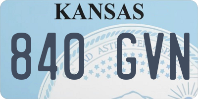 KS license plate 840GVN
