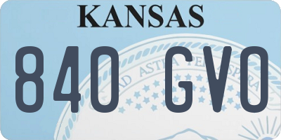 KS license plate 840GVO